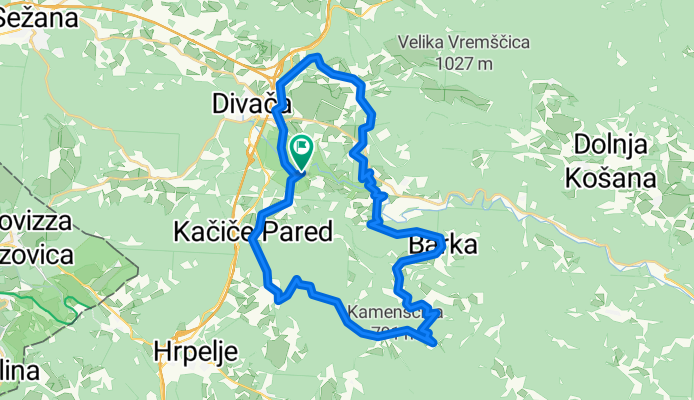 GPX Download: Bella strada di ghiaia – Rodik / Roditti giro ad anello con partenza da Škocjan