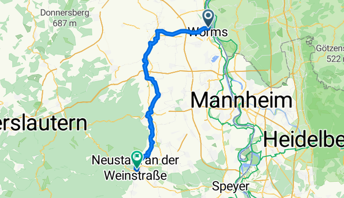 Worms nach Neustadt (Radweg deutsche Weinstraße)