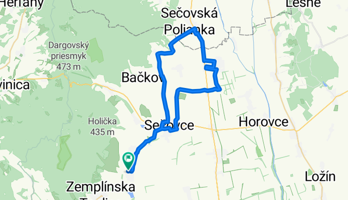 Route in Veľké Ozorovce