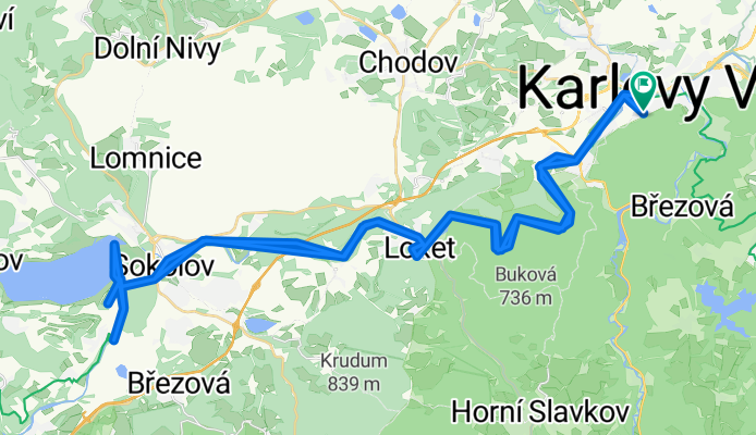 Šumavská, Карлові Вари до Šumavská, Карлові Вари