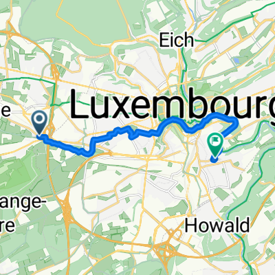 Rue de Luxembourg, Bertrange to Rue de l'Égalité, Luxembourg
