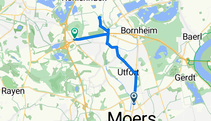 Rheinberger Straße + nach Kamper Straße