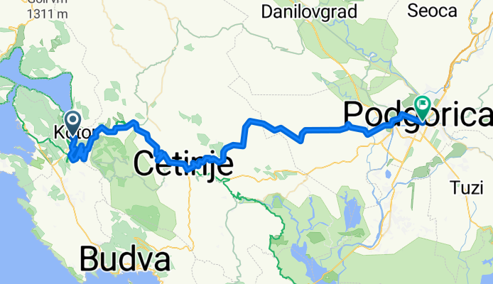 Route to Podgorica