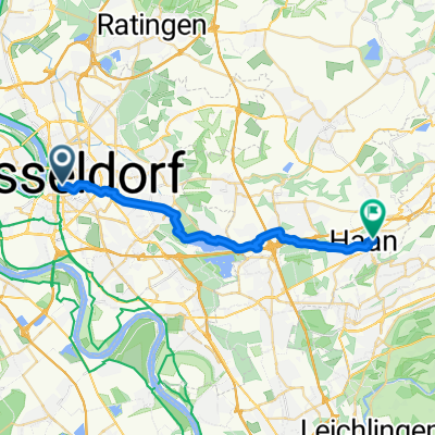 Grünstraße, Düsseldorf nach Robert-Koch-Straße, Haan