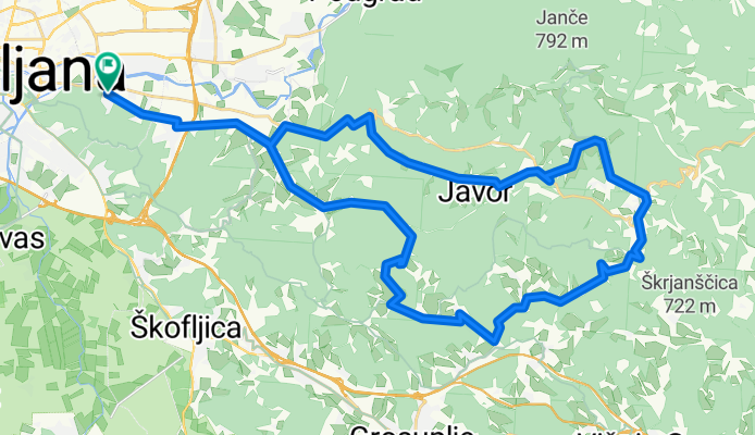 Litijska cesta and Hruševska cesta and Parmska cesta to Litijska cesta and Hruševska cesta and Parmska cesta