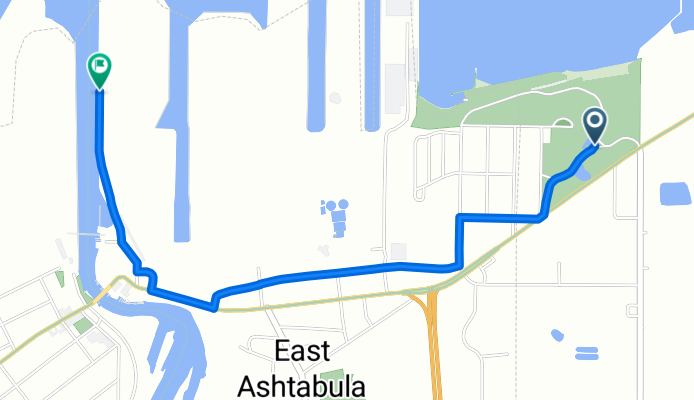 Lakeshore Dr, Ashtabula to E Sixth St, Ashtabula