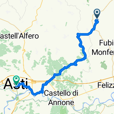 VIGNALE M.TO - SP68 / Via Gagliardone naar Corso Vittorio Alfieri