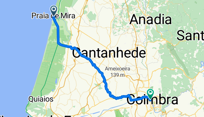 Rua de Raúl Brandão, Praia de Mira to Rua do Modesto, Coimbra