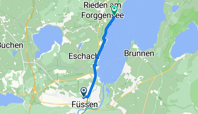 Füssen nach Forggenseestraße