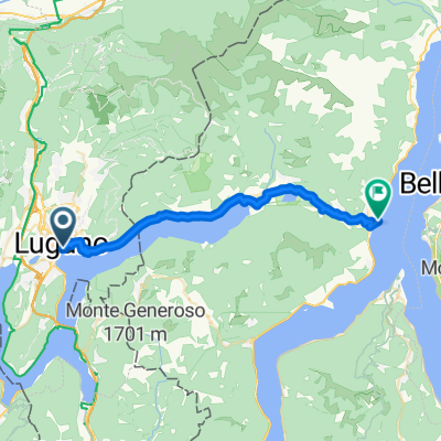 Riva Vincenzo Vela, Lugano nach Viale Ingegner Benedetto Castelli, Menaggio