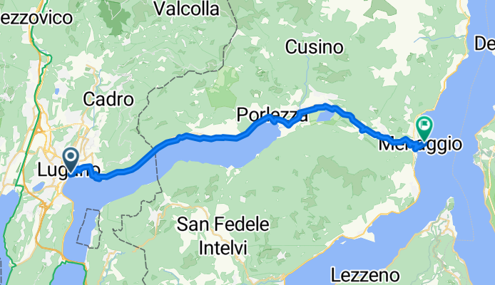 Riva Vincenzo Vela, Lugano nach Viale Ingegner Benedetto Castelli, Menaggio