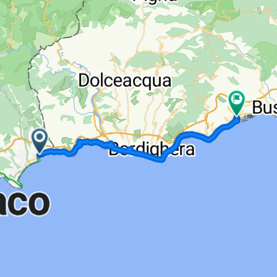 Avenue Porte de France, Menton to Via Pietro Agosti, Sanremo