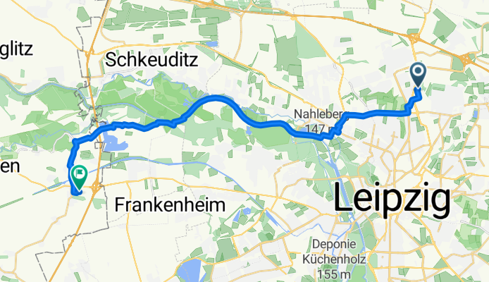 Zschortauer Straße 96, Leipzig nach Merseburger Straße 17a, Leuna