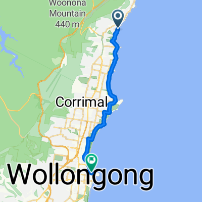 Cliff Pde, Thirroul to Cliff Rd, Wollongong