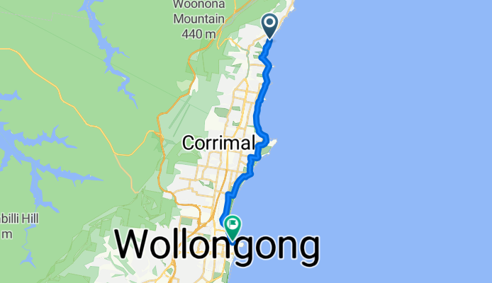 Cliff Pde, Thirroul to Cliff Rd, Wollongong