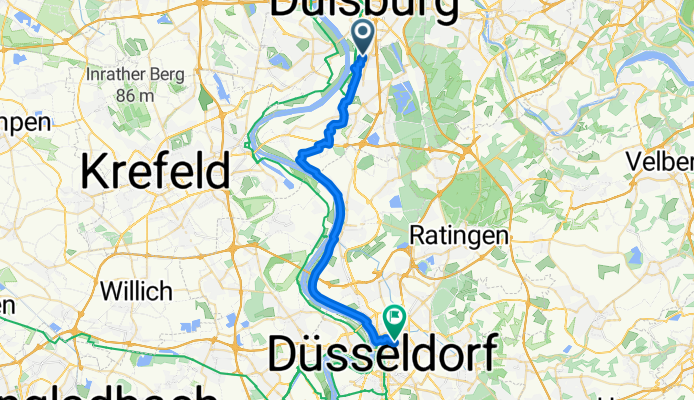 Markusstraße, Duisburg nach Franklinstraße, Düsseldorf