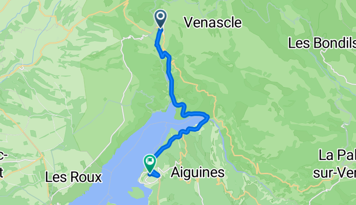 Route de Riez, Moustiers-Sainte-Marie to Rue de l'Éouvière, Les Salles-sur-Verdon
