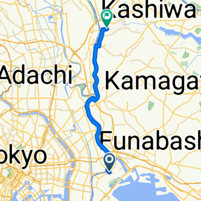 行徳駅前1丁目, 市川市へ三輪野山3丁目, 流山市