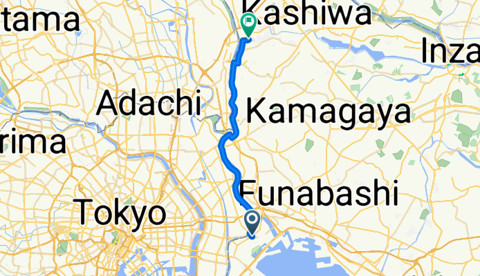 行徳駅前1丁目, 市川市へ三輪野山3丁目, 流山市