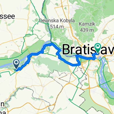 Route to Bratislava - Ružinov Mlynské nivy