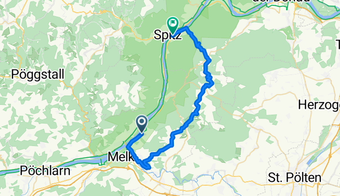 Melker Straße nach ATN Oberarnsdorf/Wachau Rollfähre (Fähranlegestelle)