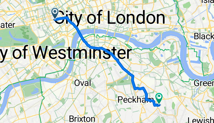 Eastcastle Street, London to Swallow Close, London