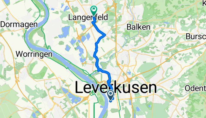 Chempark, Leverkusen nach Gostyniner Straße, Langenfeld (Rheinland)