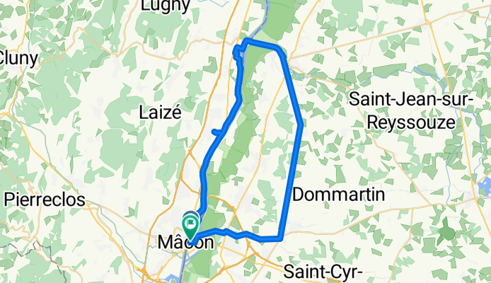 Mâcon - Fleurville - Pont-de-Vaux - Bâge-le-Châtel - Mâcon