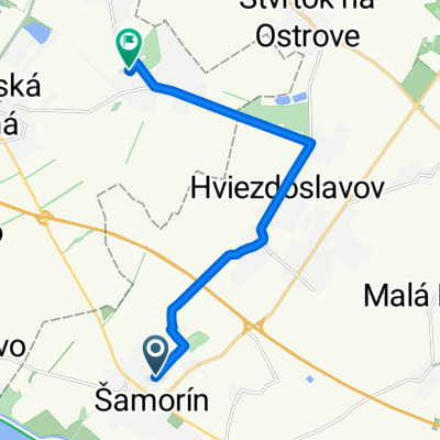 Pomlejská cesta, Šamorín až Azalková ulica, Miloslavov