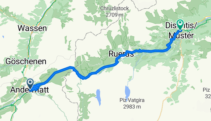 Andermatt-&gt; Disentis-Mustèr