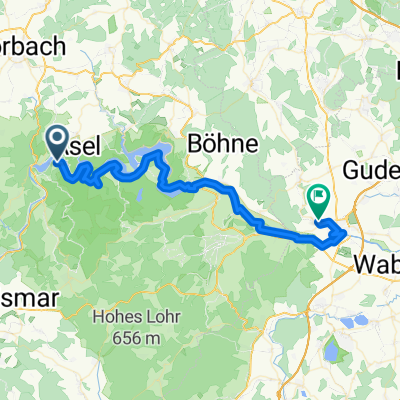 von Vöhl Harbshausen nach Fritzlar