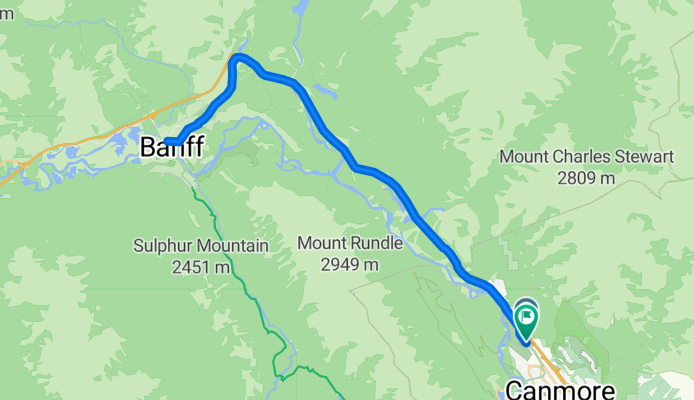 Bow Valley Trail to Banff and back