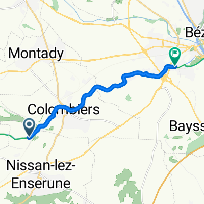 Eurovélo 8, Nissan-lez-Enserune nach Allee des Eclusiers, Béziers