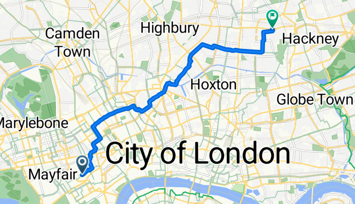 Piccadilly, London to Fassett Square, London