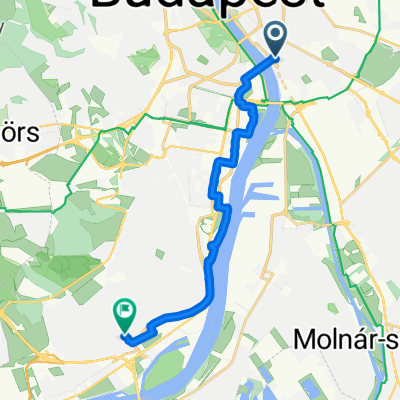 Boráros tér, Budapest nach Rózsakert utca, Budapest