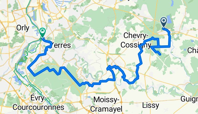 From Gretz-Armainvilliers to Villeneuve-Saint-Georges