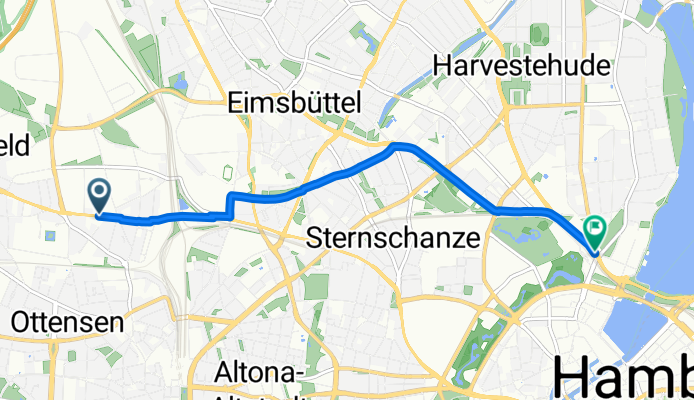 Route zu Hamburg Dammtor