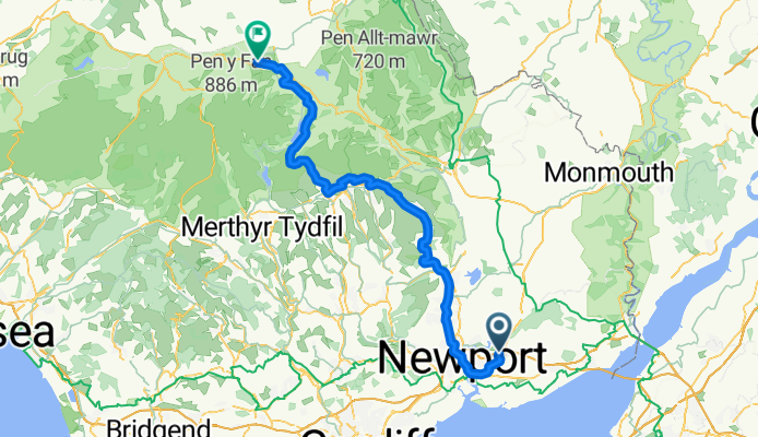 Newport to Brecon