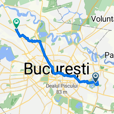 Route to Bulevardul Bucureștii Noi