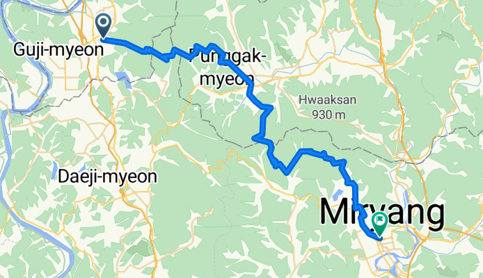 Yugok-ri, Daegu to Gyo-dong, Miryang-si