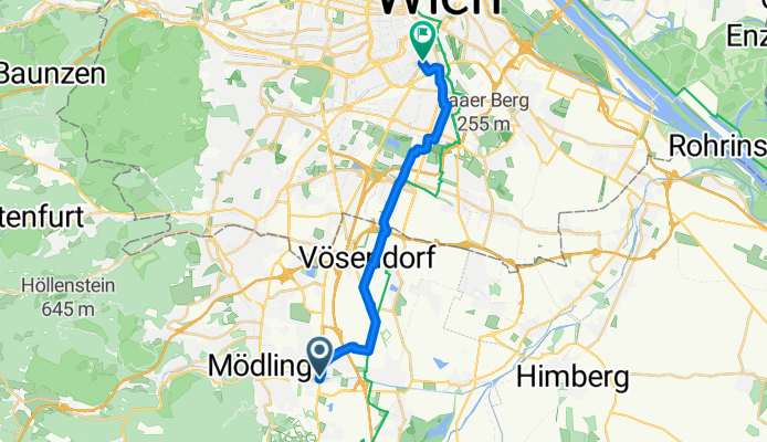 48.081, 16.312 nach 48.188, 16.364