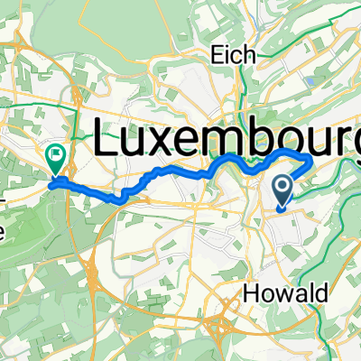 Rue de l'Égalité, Luxembourg to Rue de Luxembourg, Bertrange