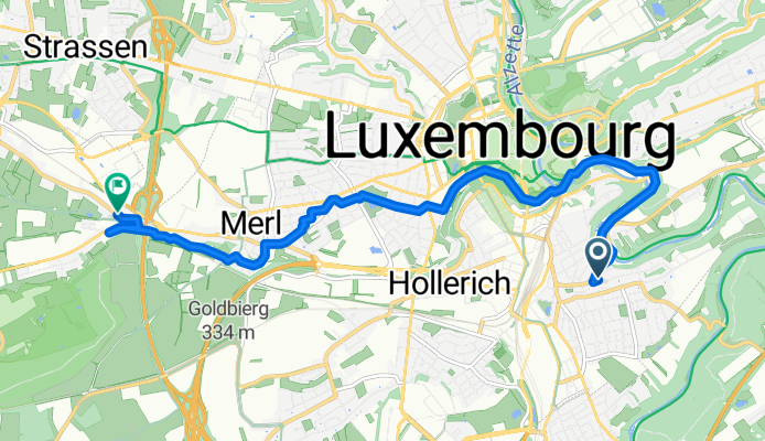 Rue de l'Égalité, Luxembourg to Rue de Luxembourg, Bertrange