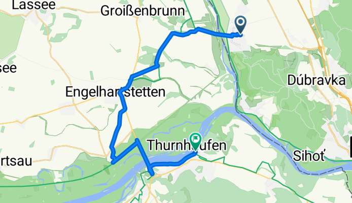 Charkovská 5553/5, Bratislava IV až Donaulände 2A, Hainburg an der Donau