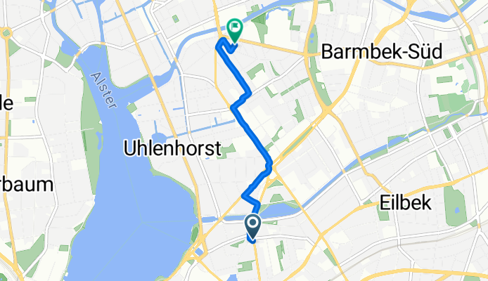 Mühlendamm, Hamburg nach Osterbekstraße, Hamburg