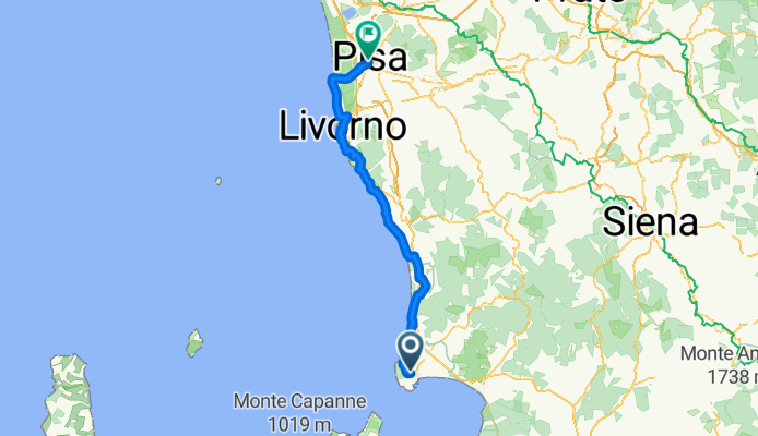 From Cecina to Pisa