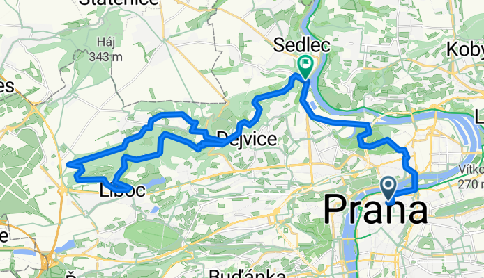 Route in Prague
