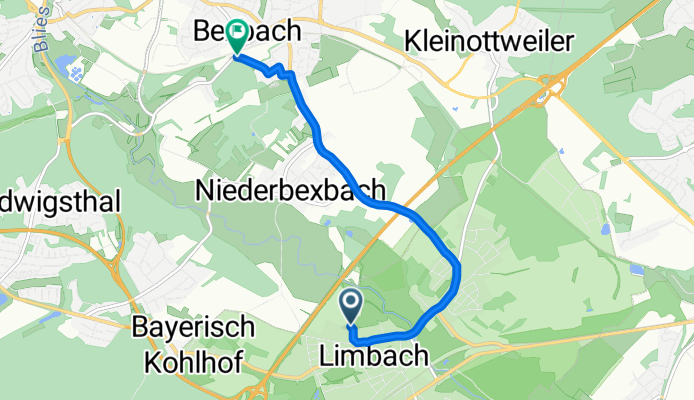 Kirkel nach Bahnhofstraße, Bexbach