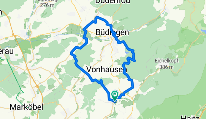 Route in Gründau-Vonhausen Büdingen