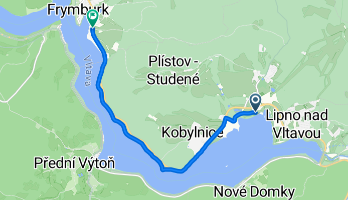 Slupečná, Lipno nad Vltavou až Silnice 163, Frymburk